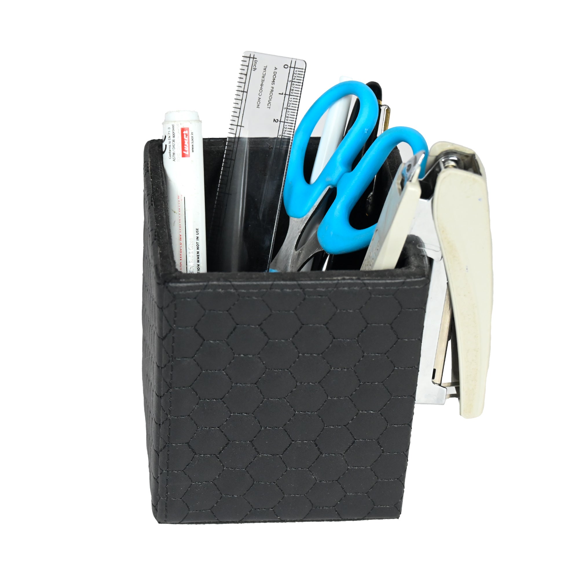 Premium Black Leatherite Pen Holder