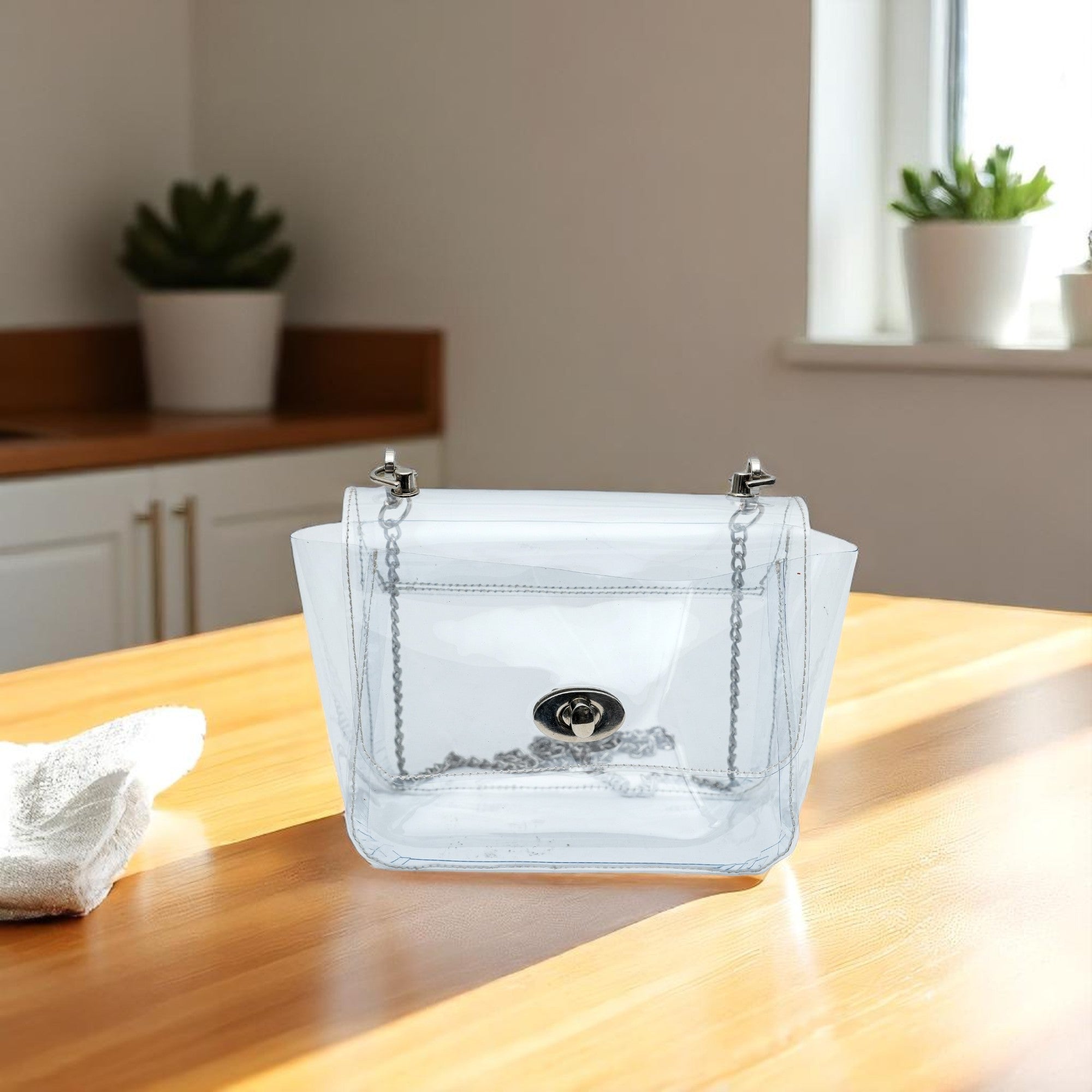 White Transparent Premium Sling Bag for Women