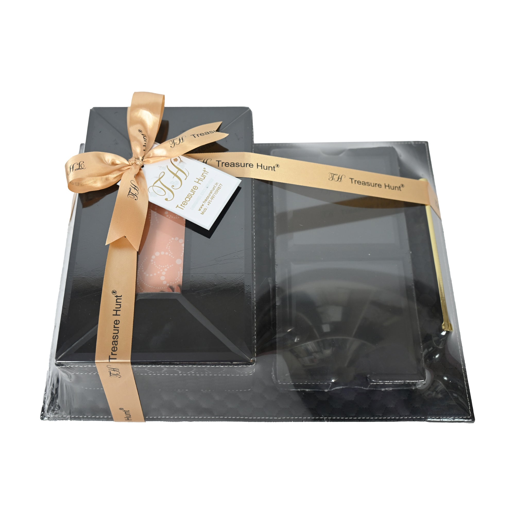 Premium Black Leatherite Hamper Set of 3