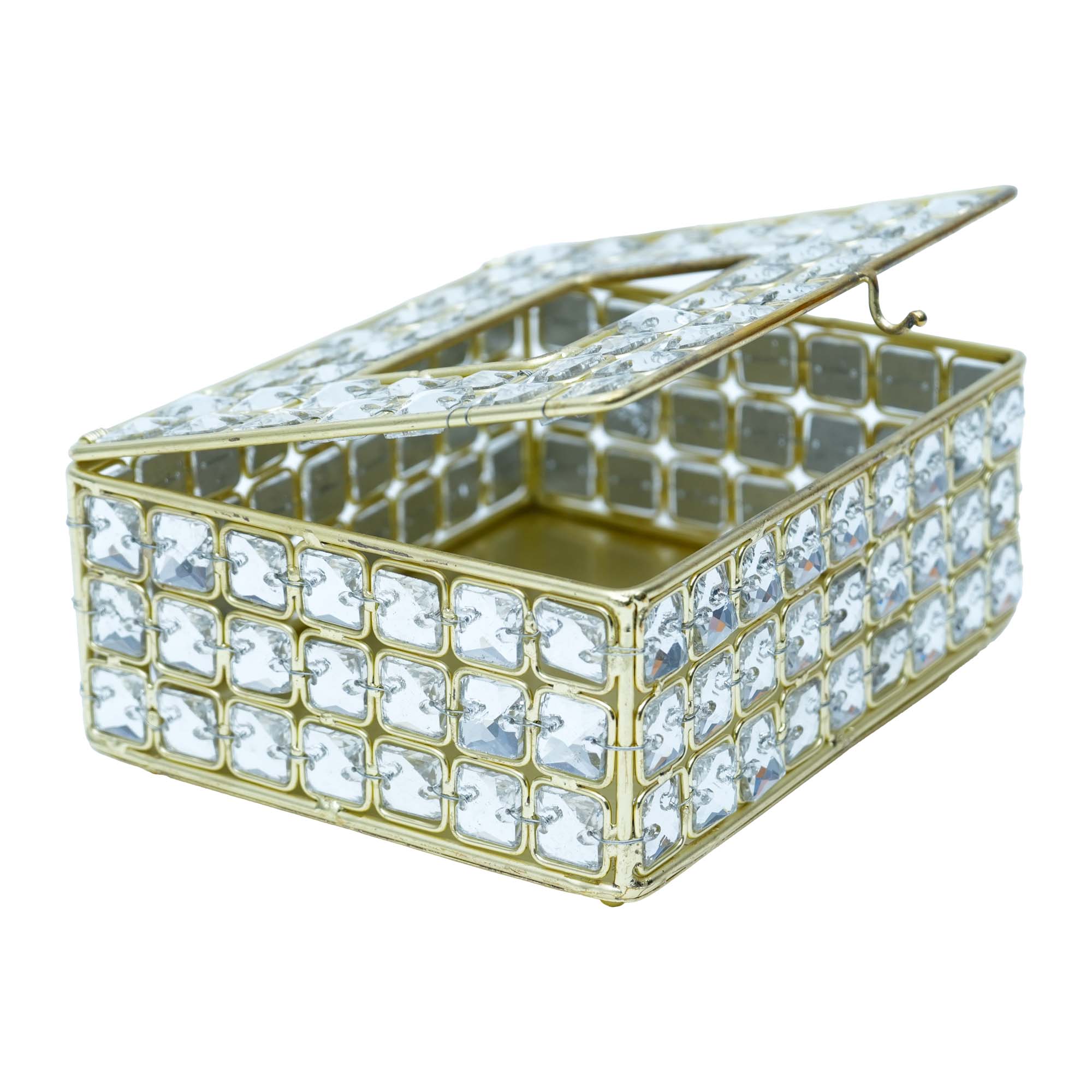 Luxury Decorative Glass Crystals Square Tissue Box
