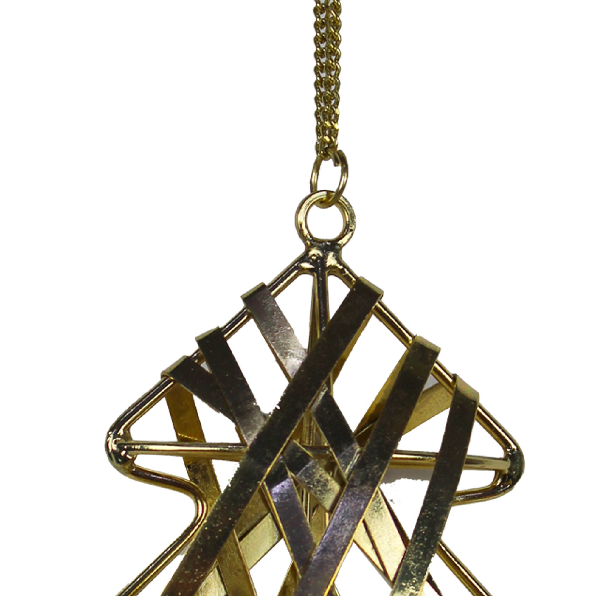 Gold Colored Metal Christmas Tree Hanging Ornament
