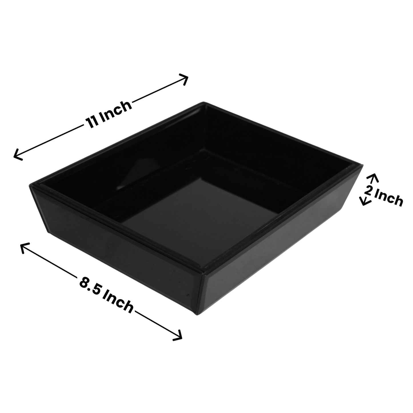 Luxury Black Glass Tray Set of Two