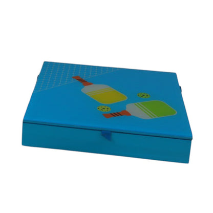 Premium Glass Stationery Organizer with Pickle Ball Design