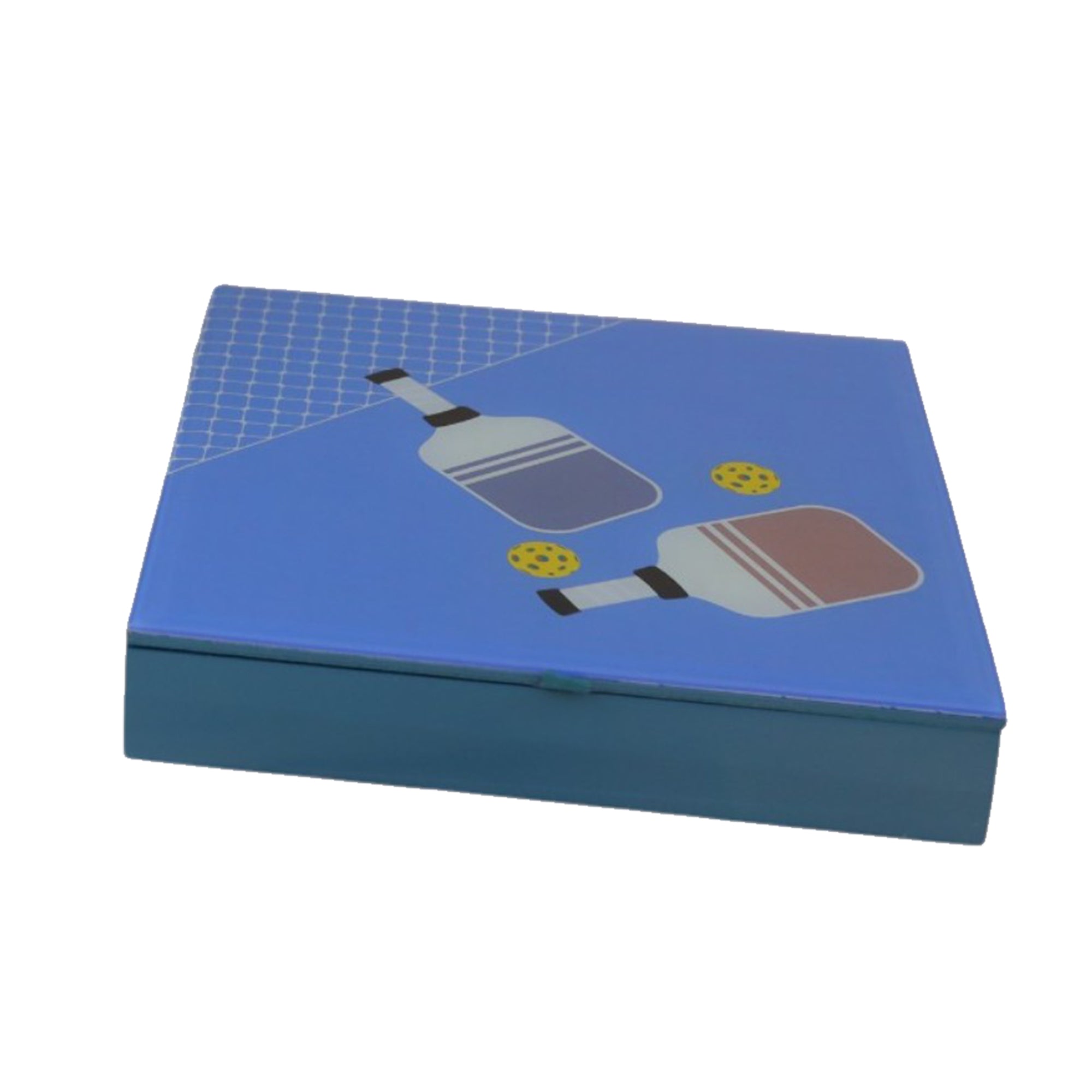 Premium Glass Stationery Organizer  with Pickle Ball Design