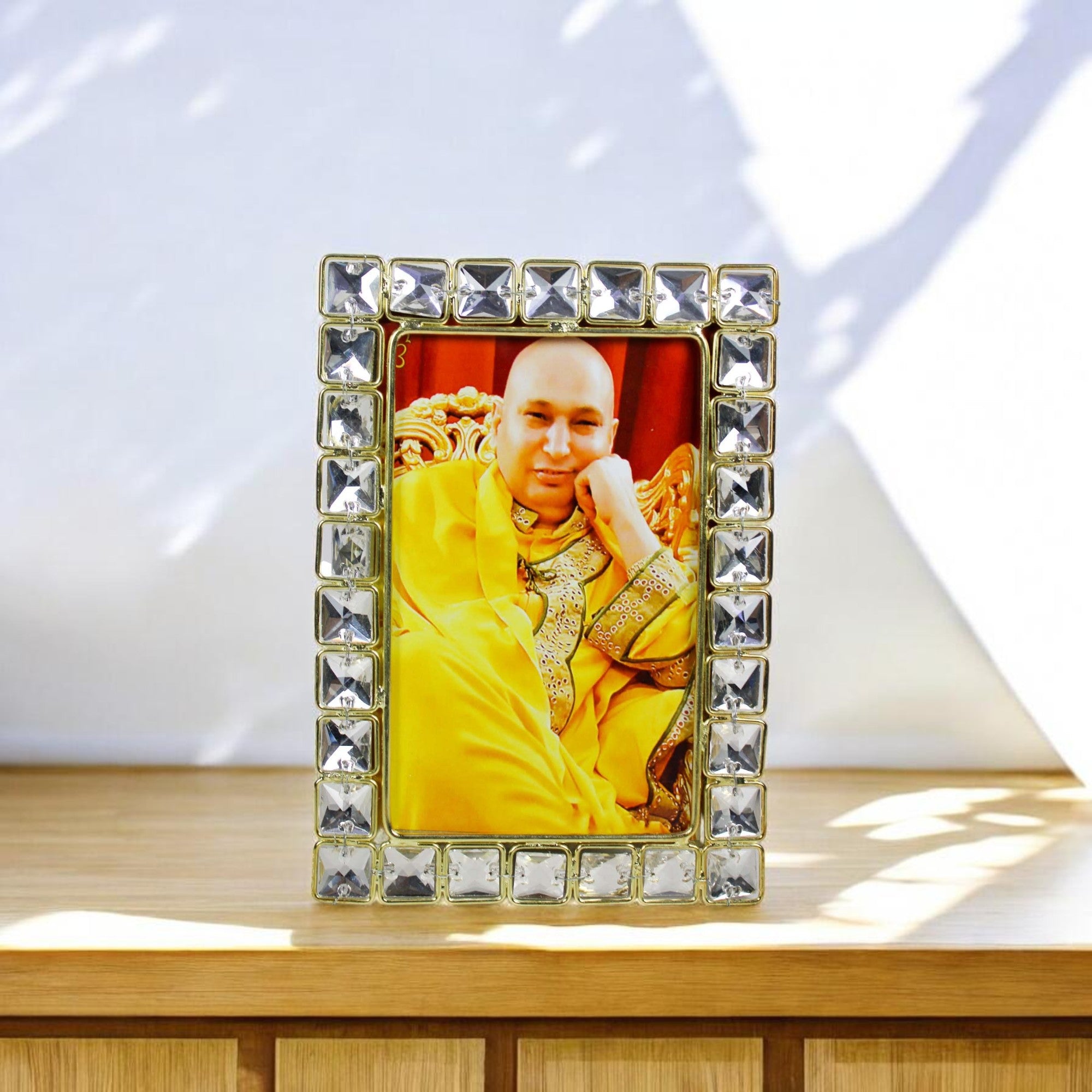  Guru Ji Religious Crystal Jewelled Picture Frame (4x6 Inches)-TH-5849 