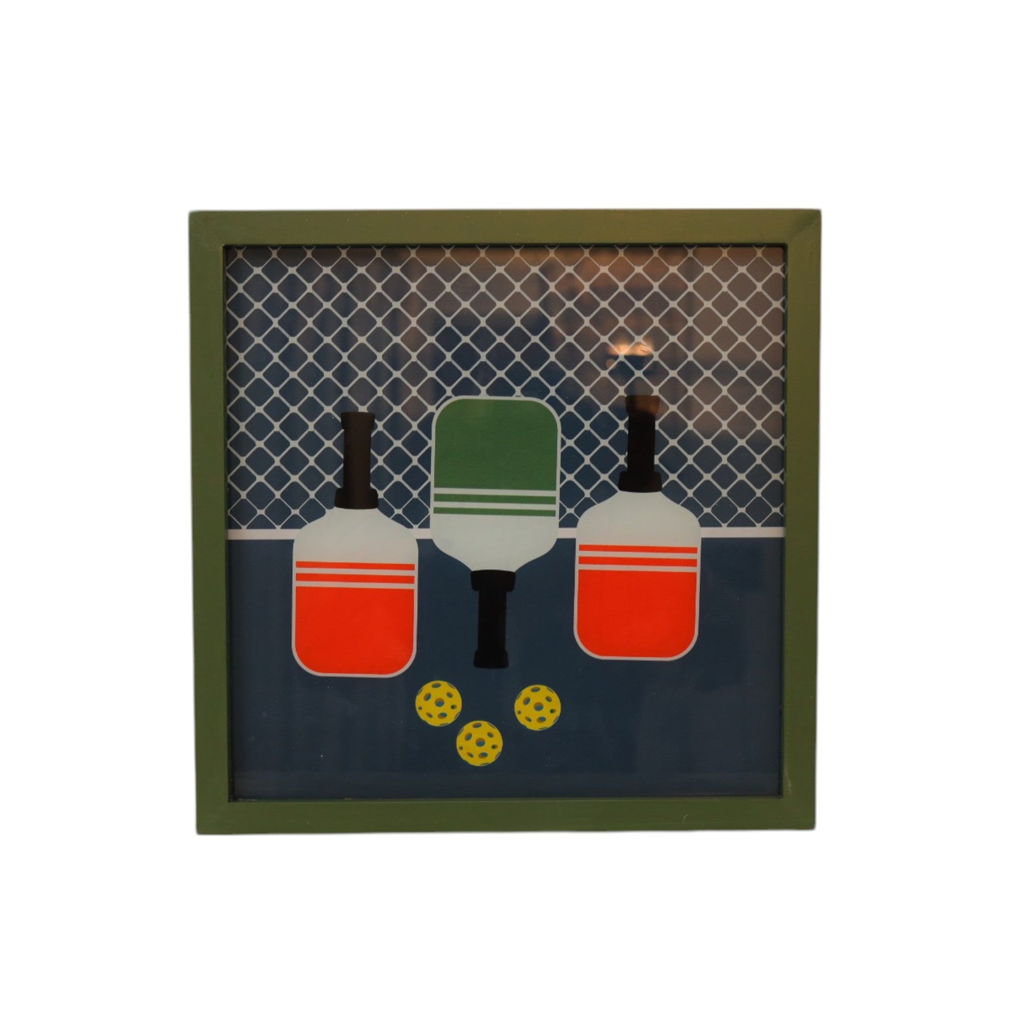 Premium Glass Wall Décor with Pickle Ball Design