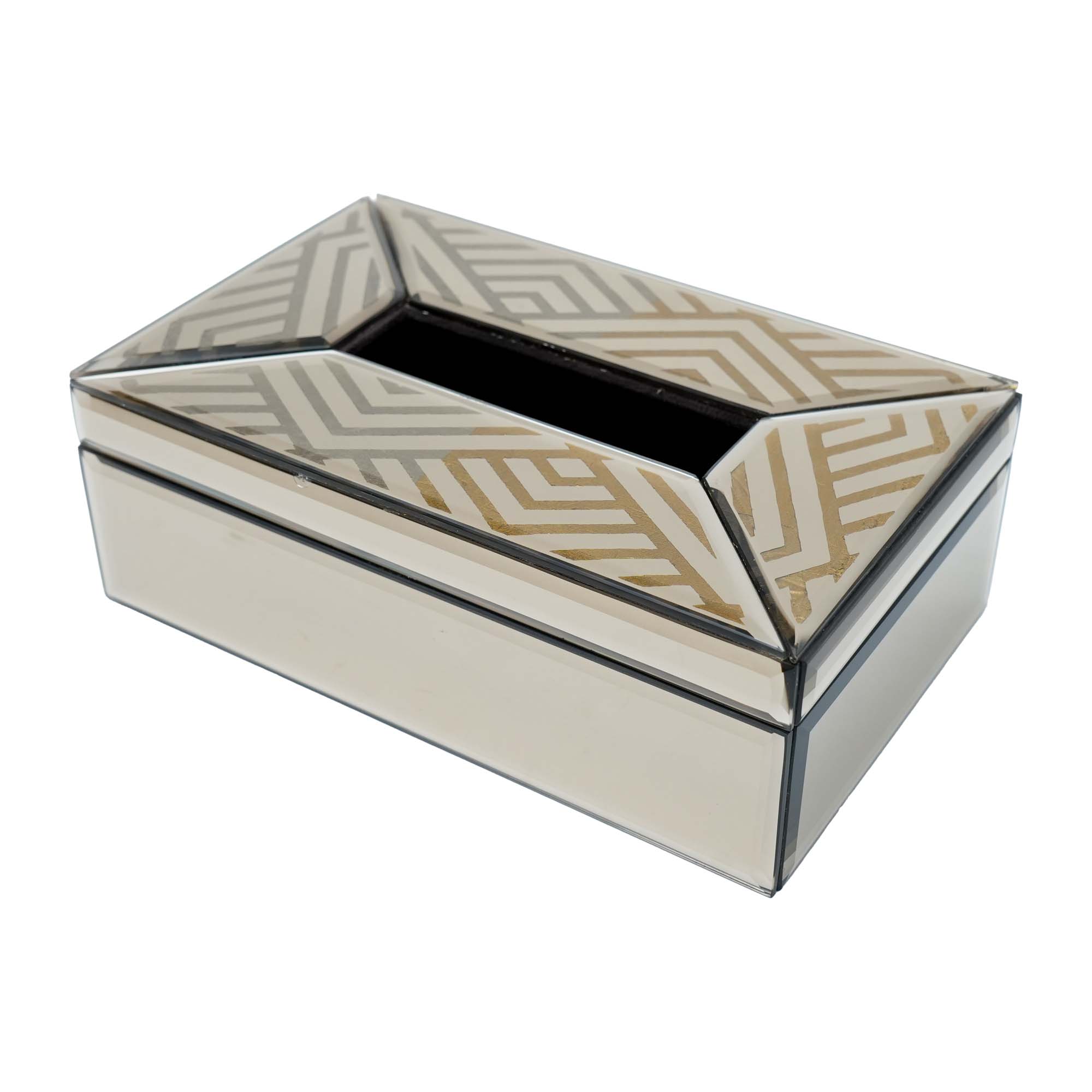 Luxury Decorative Brown Glass Tissue Box