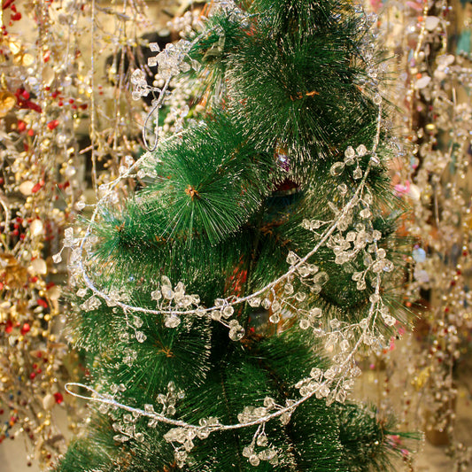 Silver Beaded Christmas Tree Decorative Garland