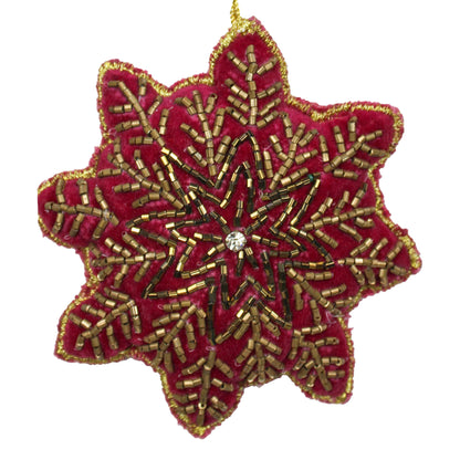 Set of 2 Beaded Christmas Hanging Ornament