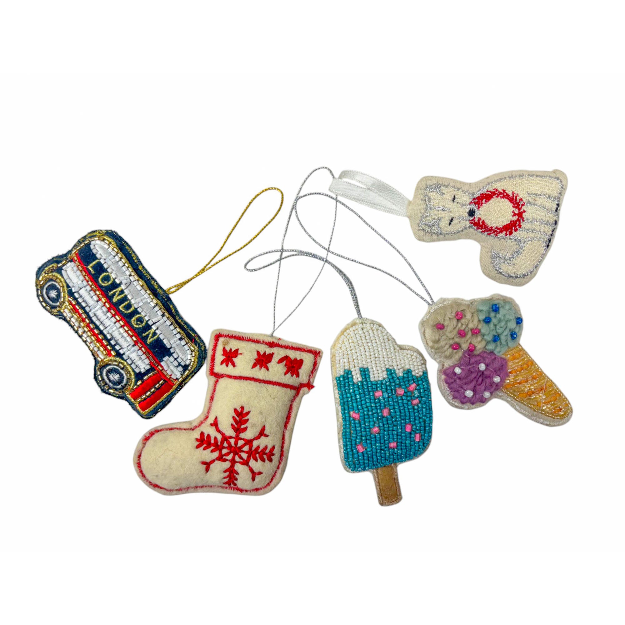 Set of 10 Christmas Tree Ornaments