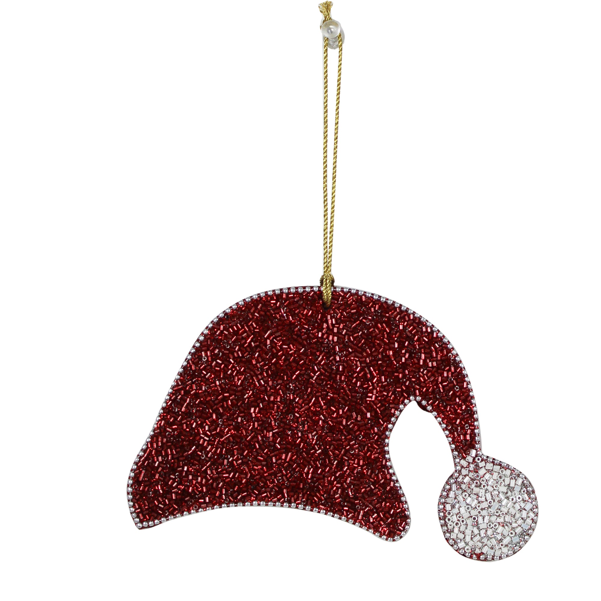 Set of 2 Christmas Cap Shaped Hanging Ornament