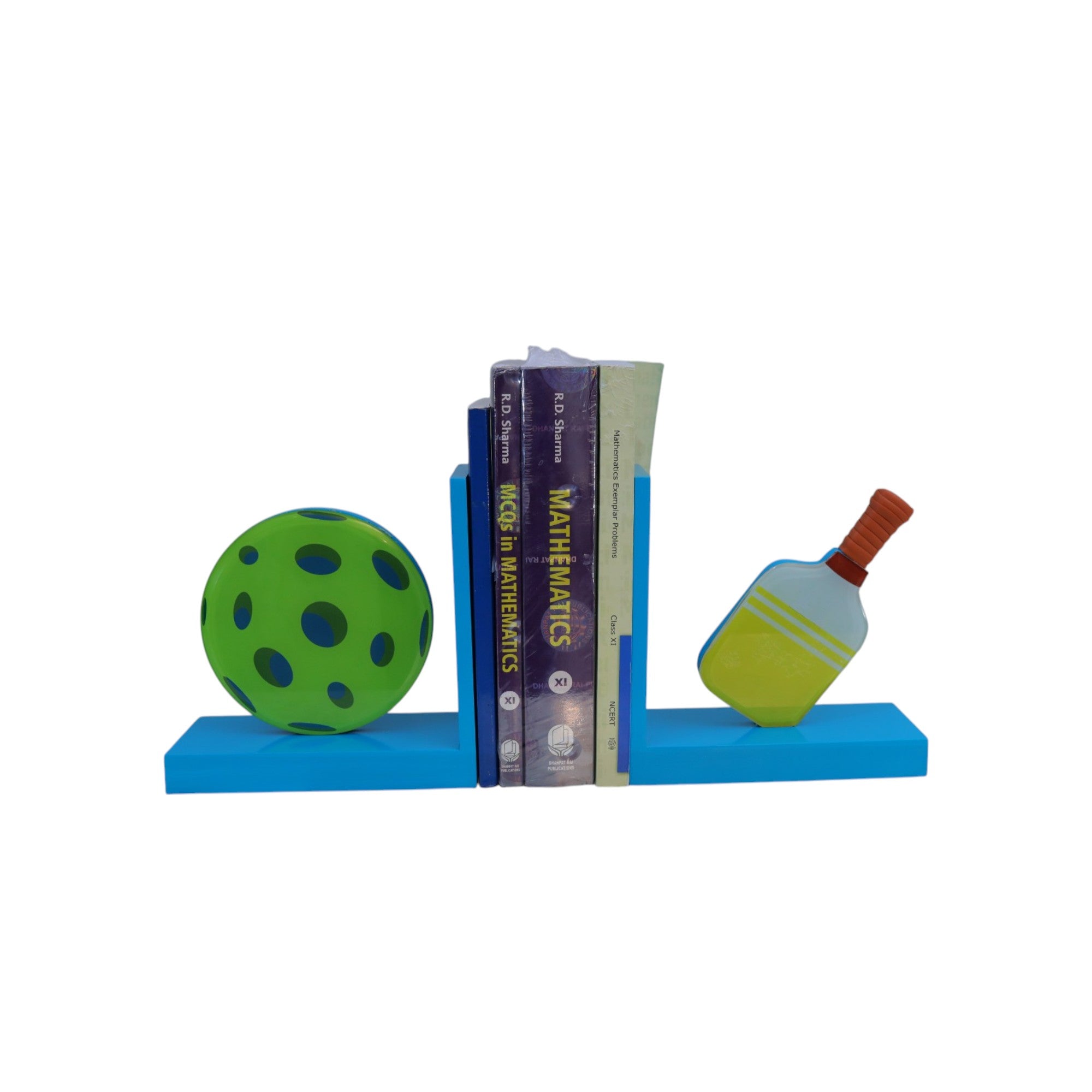 Premium Glass Bookends with Pickle Ball Design