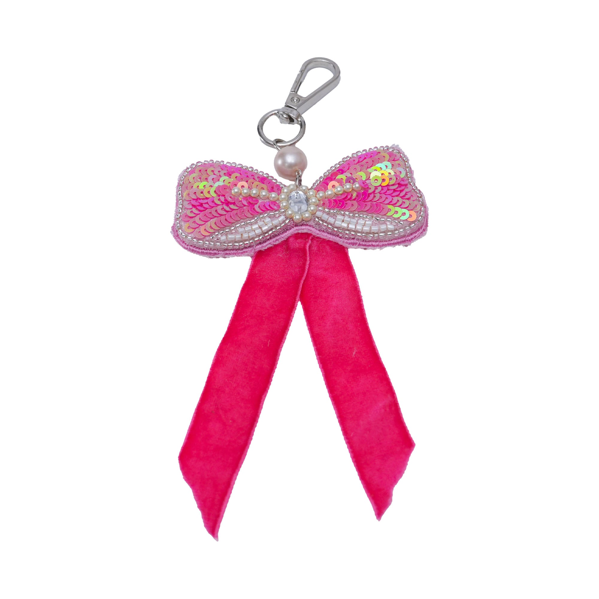 Bow Shaped Sequin Bag Charm for Valentine's Day