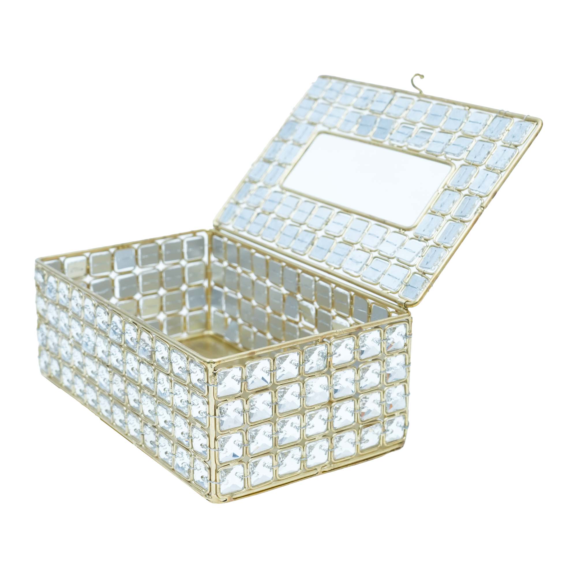 Luxury Decorative Glass Crystals Rectangular Tissue Box