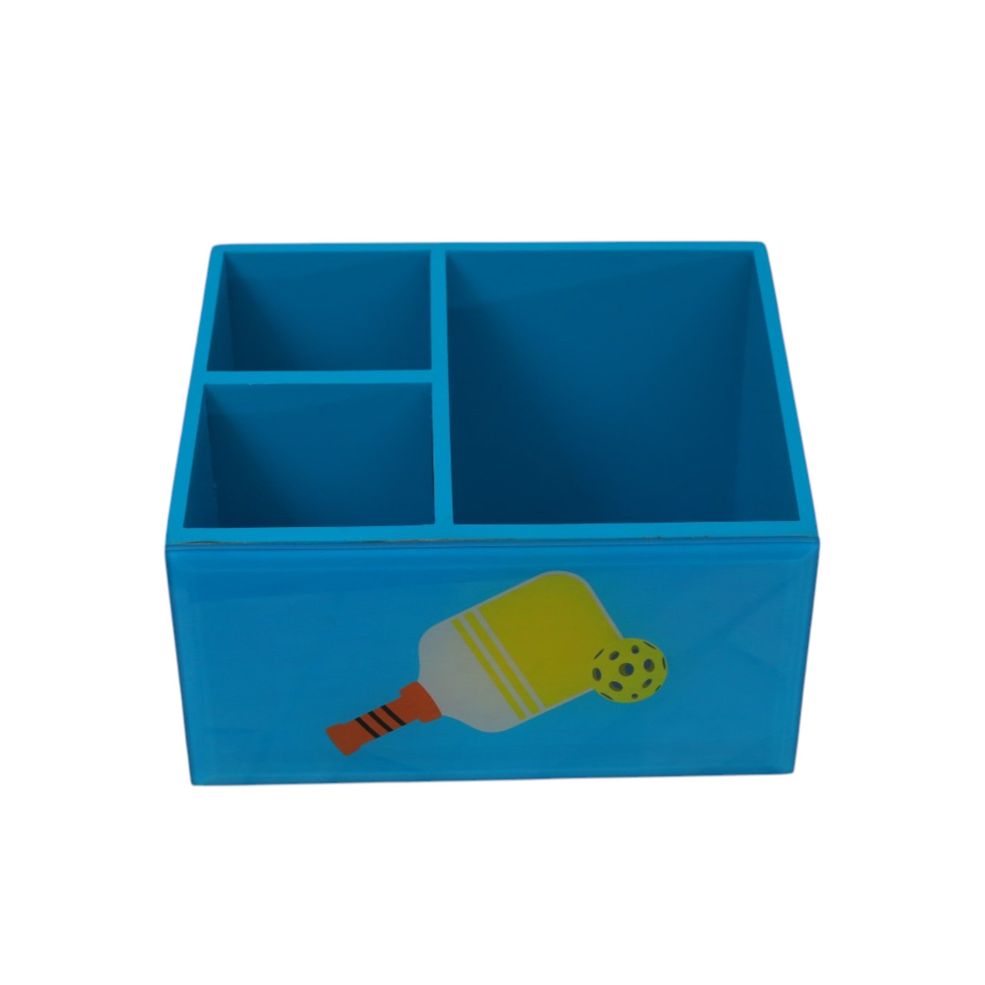 Premium  Glass Stationery Desk Organizer with Pickle Ball Design