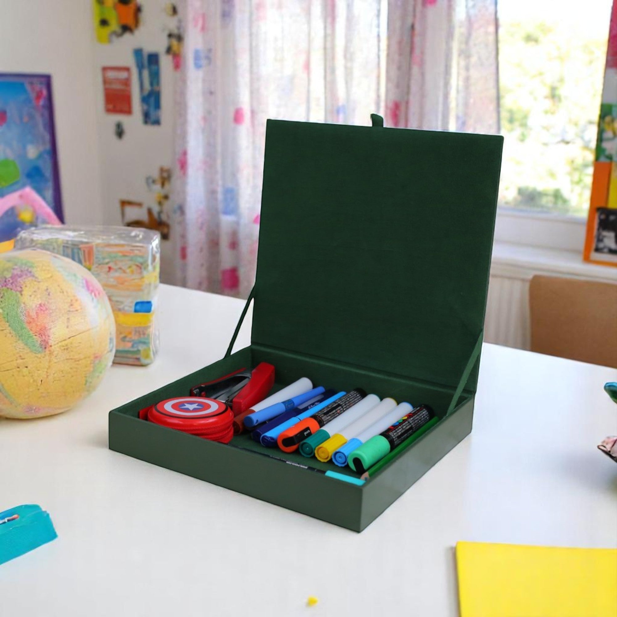 Premium Glass Stationery Organizer with Pickle Ball Design