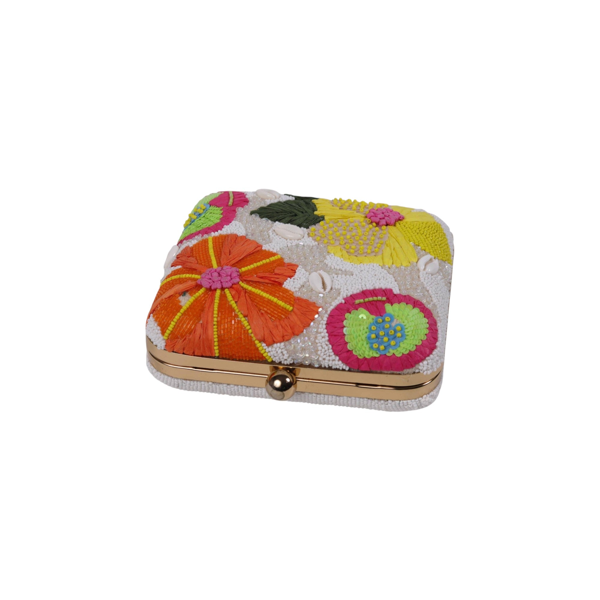Beaded Floral Clutch Bag