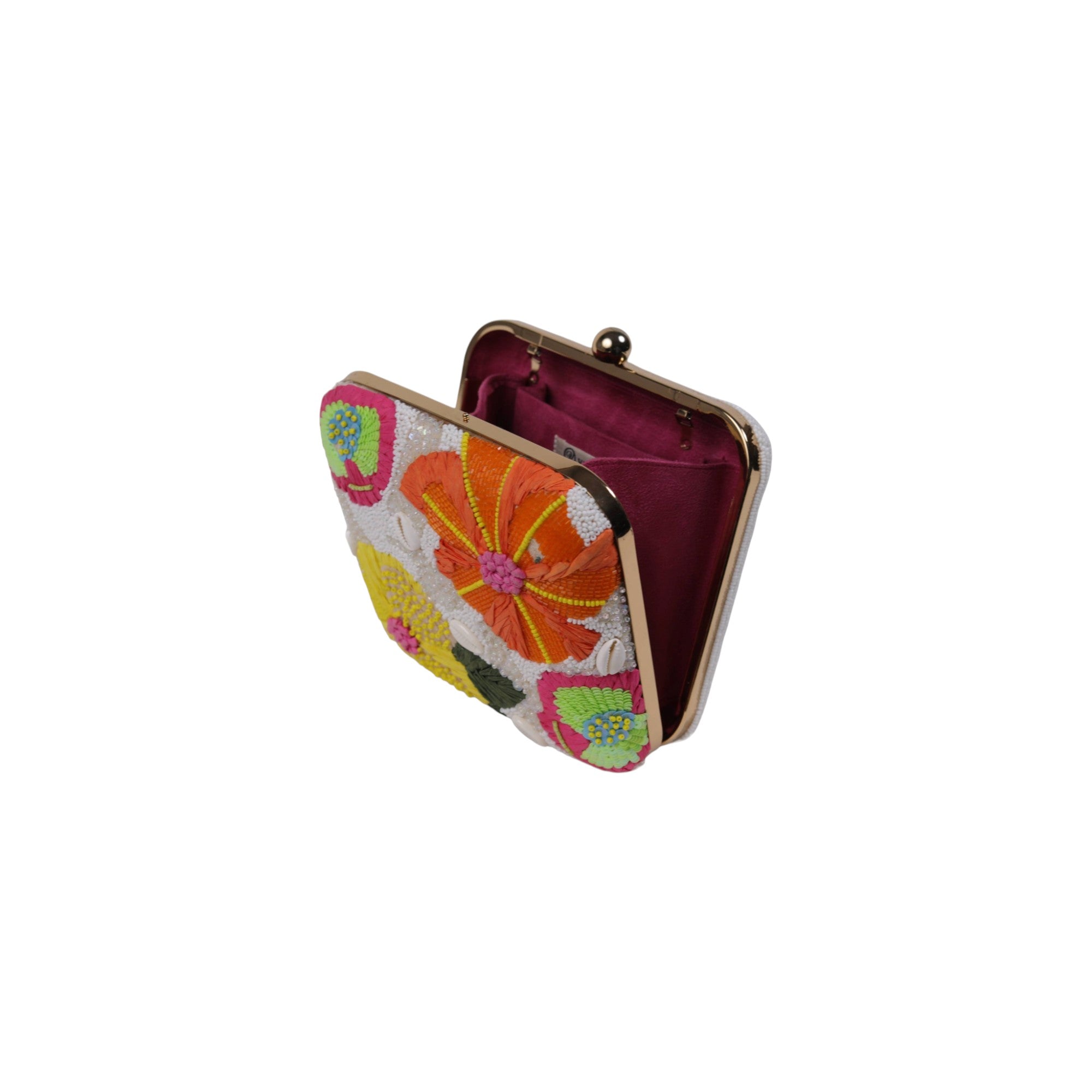 Beaded Floral Clutch Bag