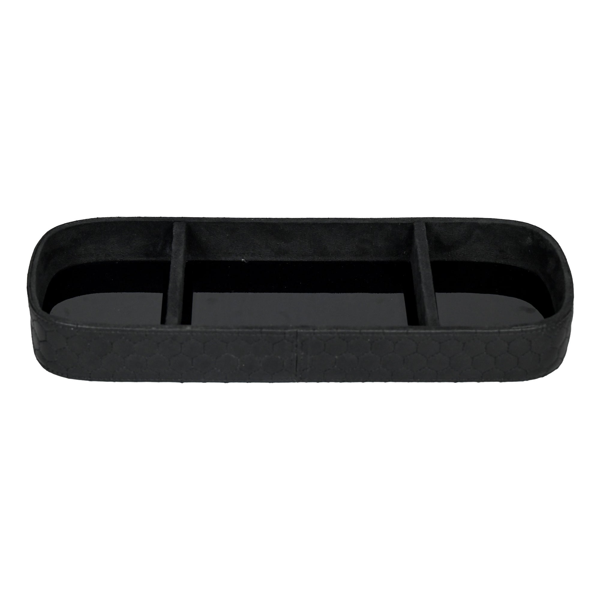 Premium Black Leatherite Office Table Organizer Tray