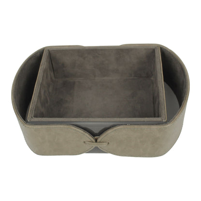 Grey Leatherite Stationery Holder