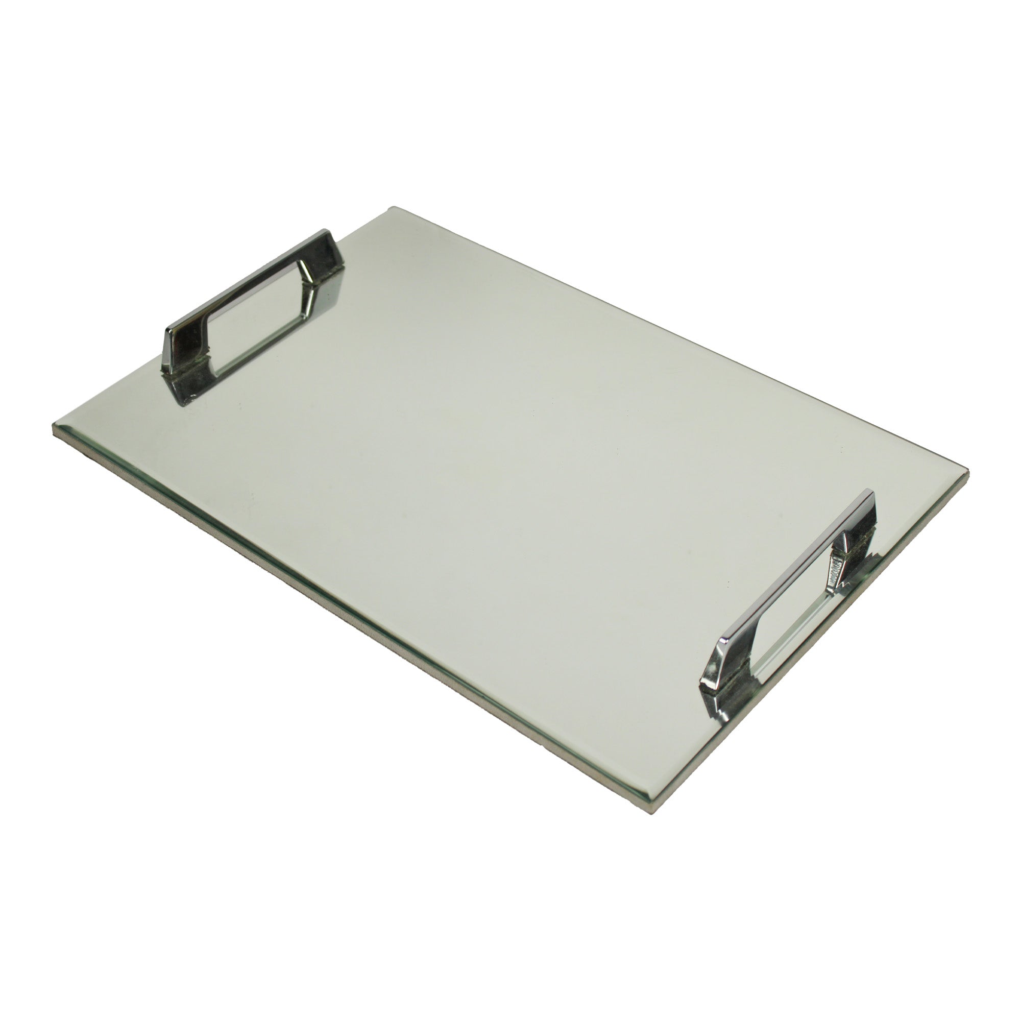 Premium Silver Glass Tray Set of Two