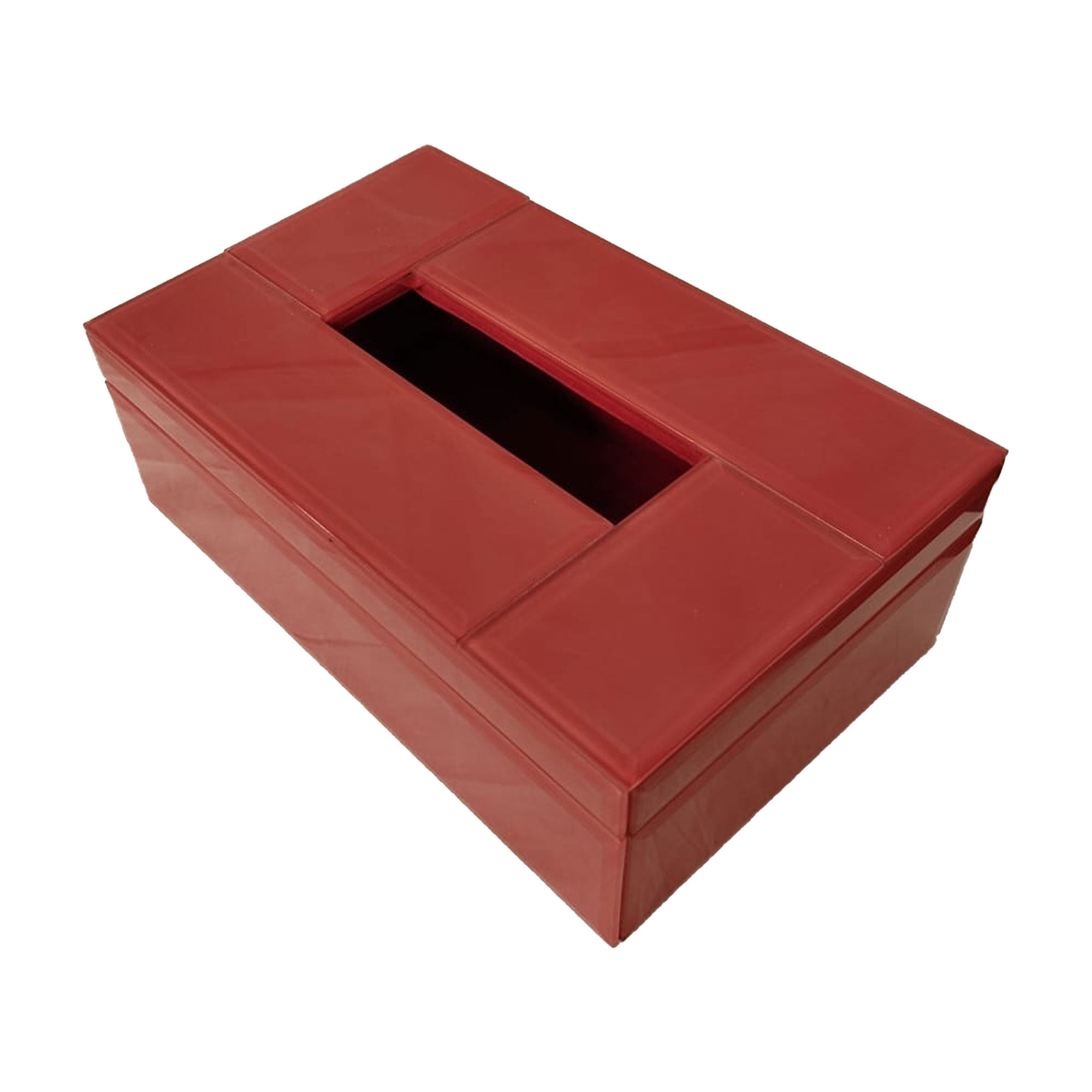 Red Glass Decorative Tissue Box