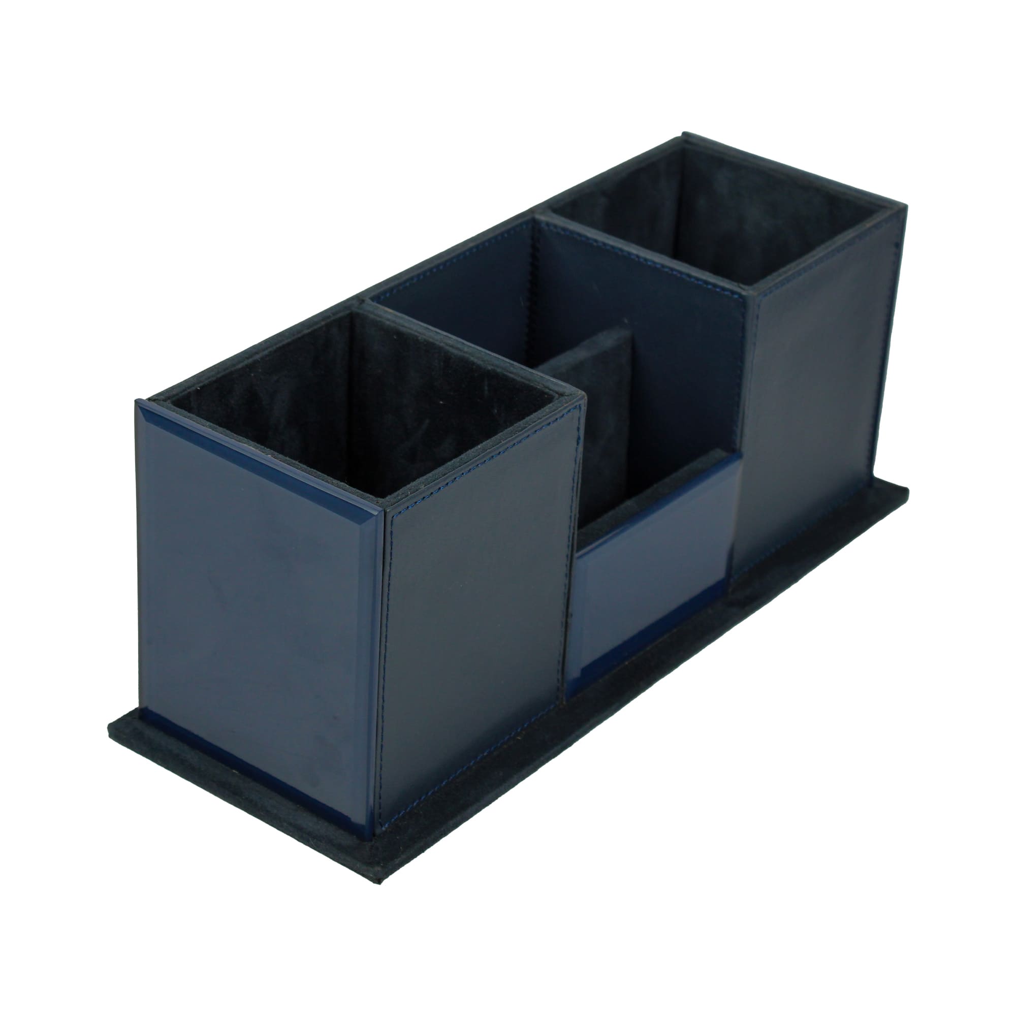 Premium Blue Leatherite Desk Organizer