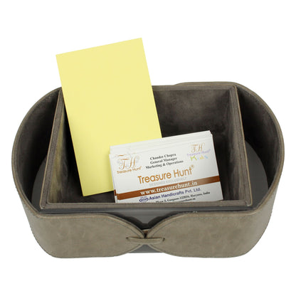 Grey Leatherite Stationery Holder