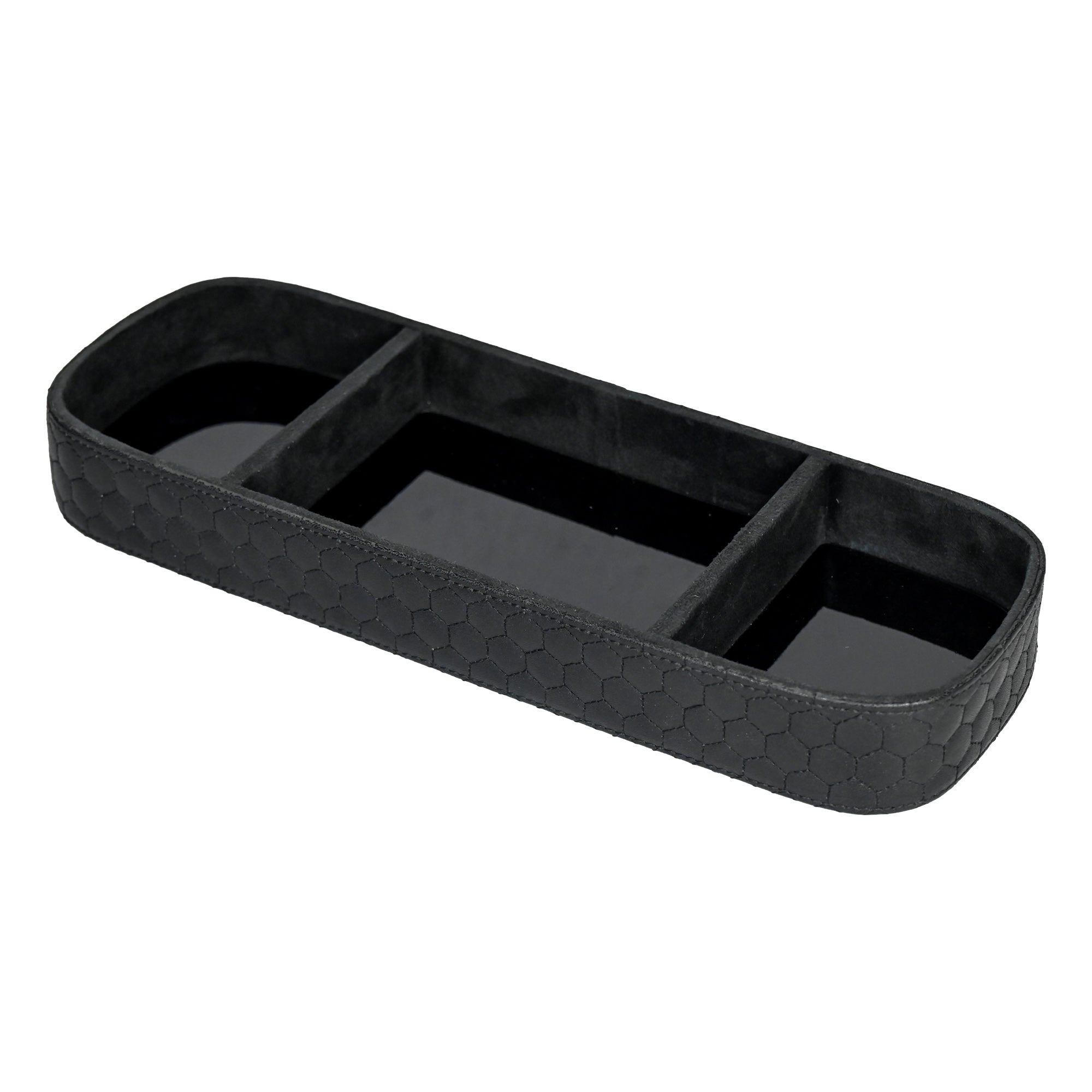 Premium Black Leatherite Office Table Organizer Tray