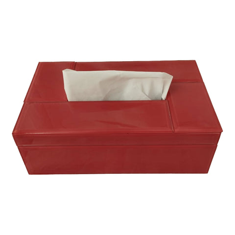 Red Glass Decorative Tissue Box