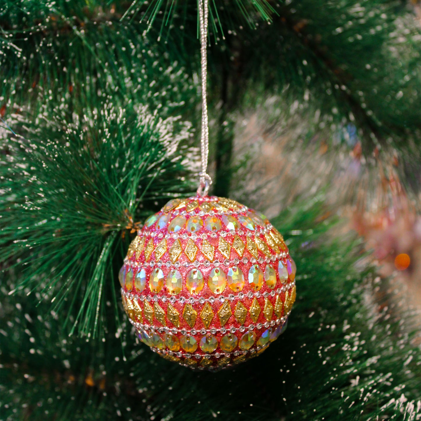 Set of 2 Christmas Hanging Decorative Balls