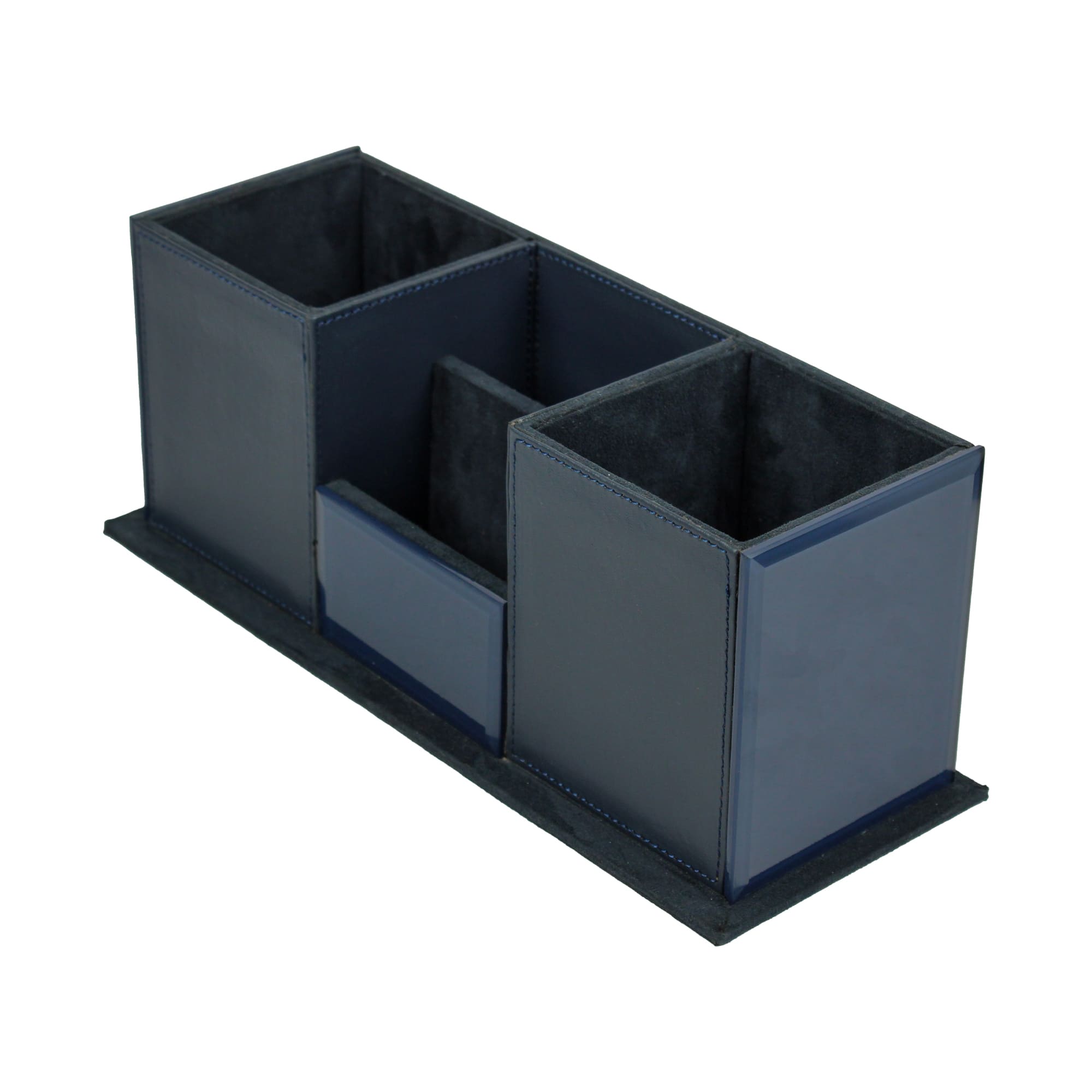 Premium Blue Leatherite Desk Organizer