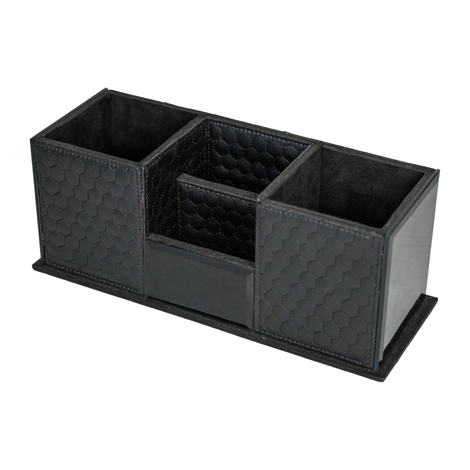 Premium Black Leatherite Desk Organizer