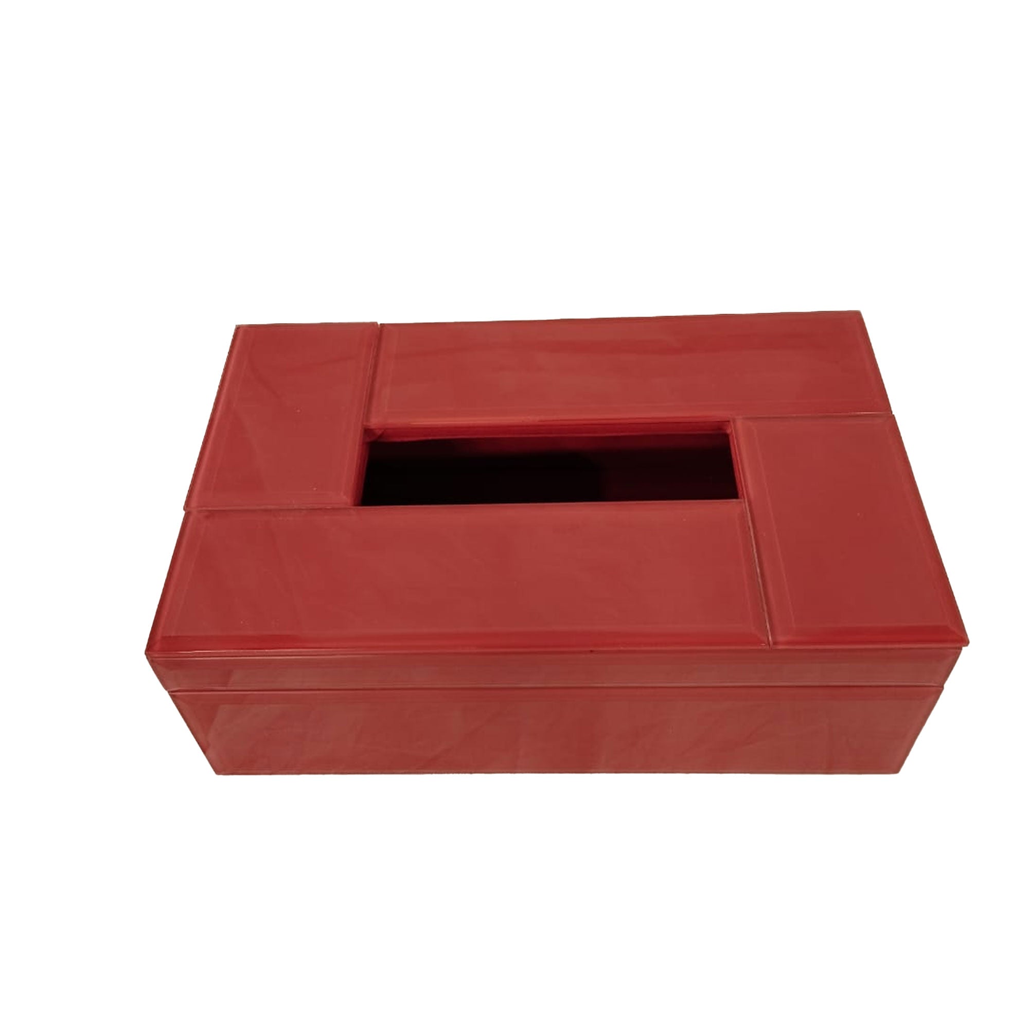Red Glass Decorative Tissue Box