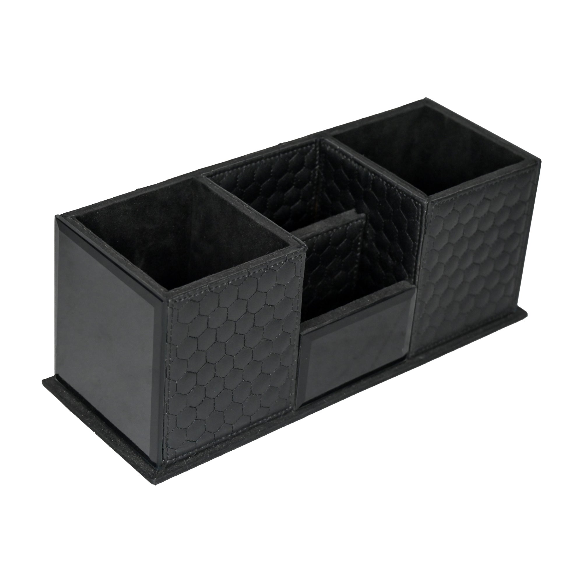 Premium Black Leatherite Desk Organizer