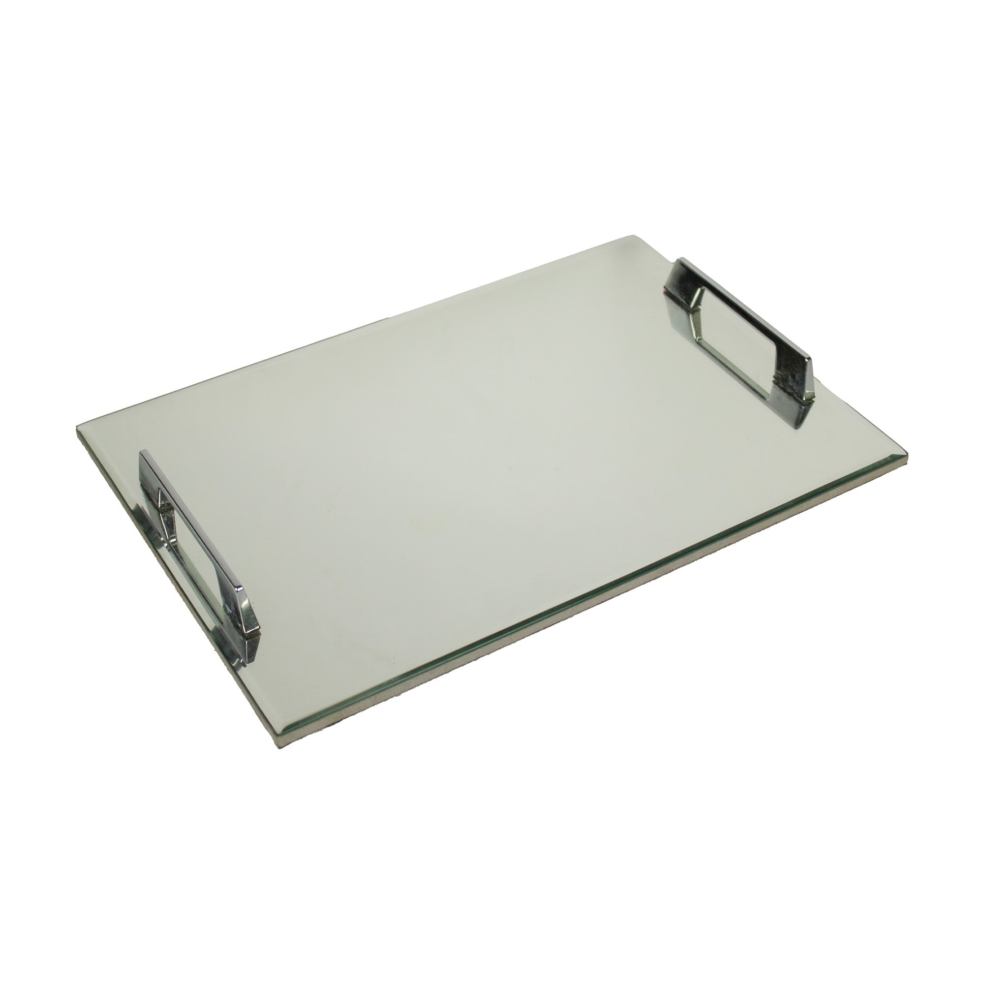 Premium Silver Glass Tray Set of Two