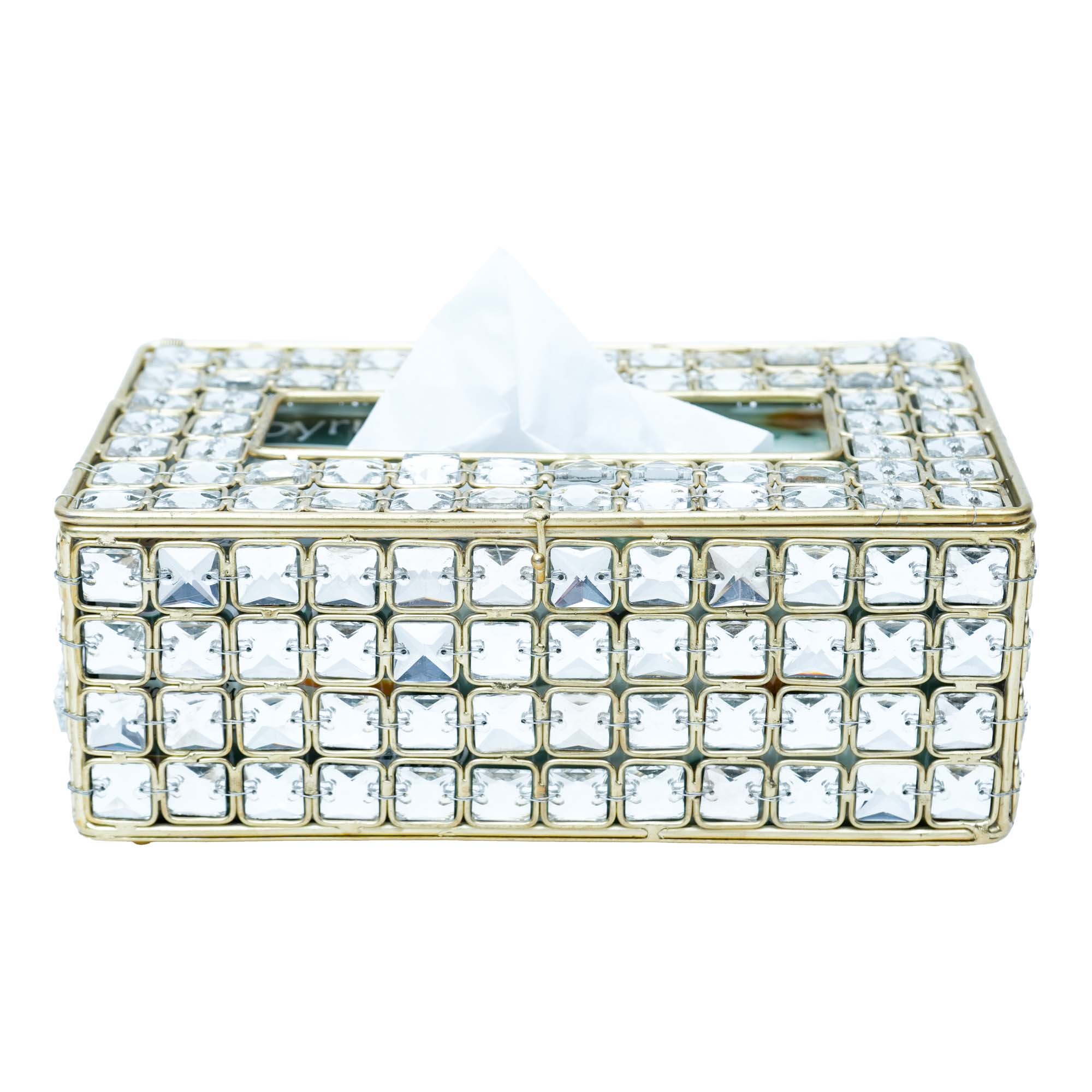Luxury Decorative Glass Crystals Rectangular Tissue Box