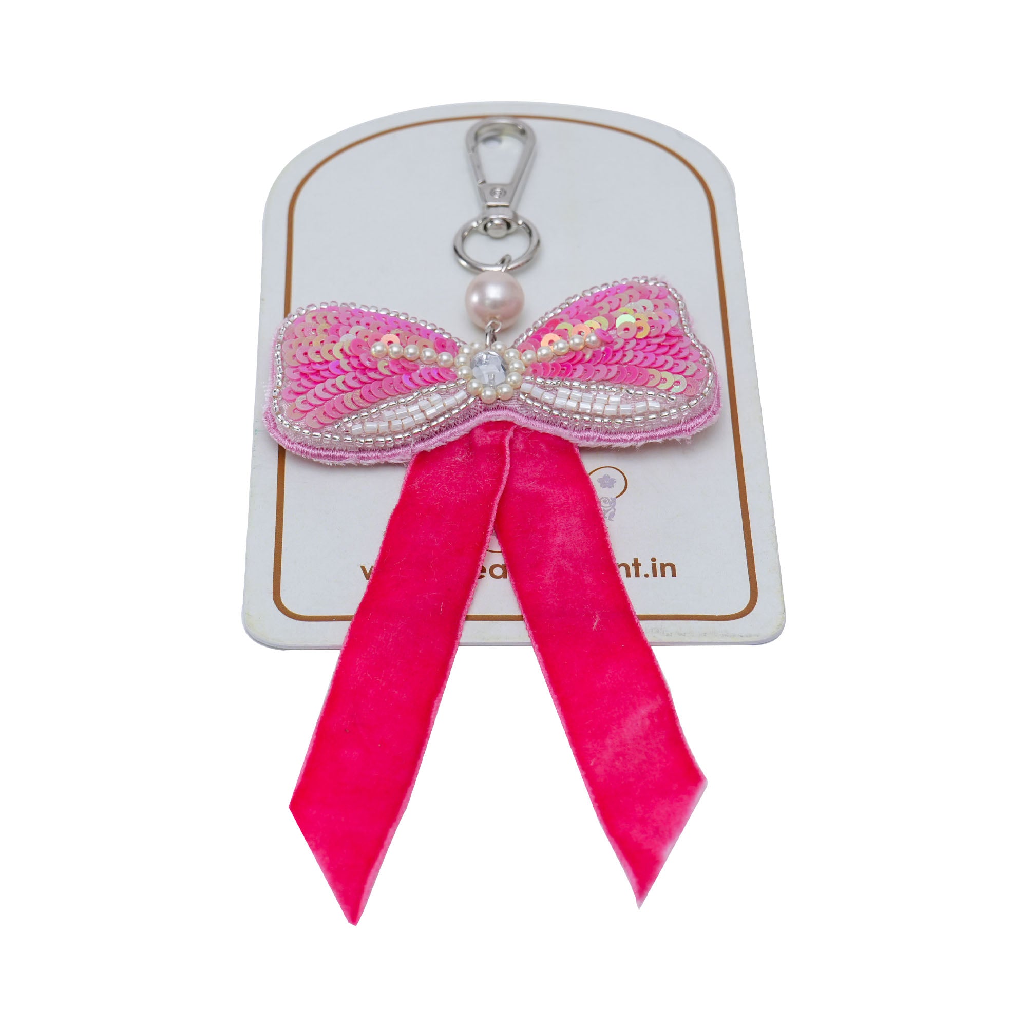 Bow Shaped Sequin Bag Charm for Valentine's Day