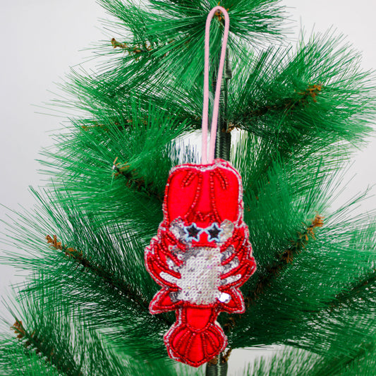 Set of 3 Beaded Softy Shaped Christmas Ornament