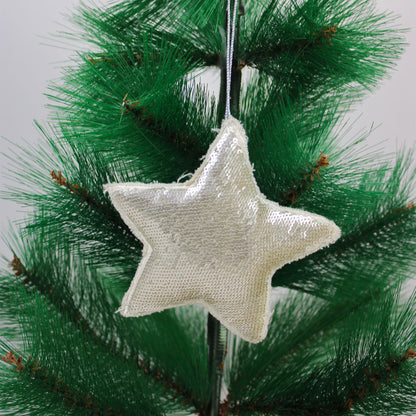 Set of 3 Sequin Star Shaped Christmas Ornament