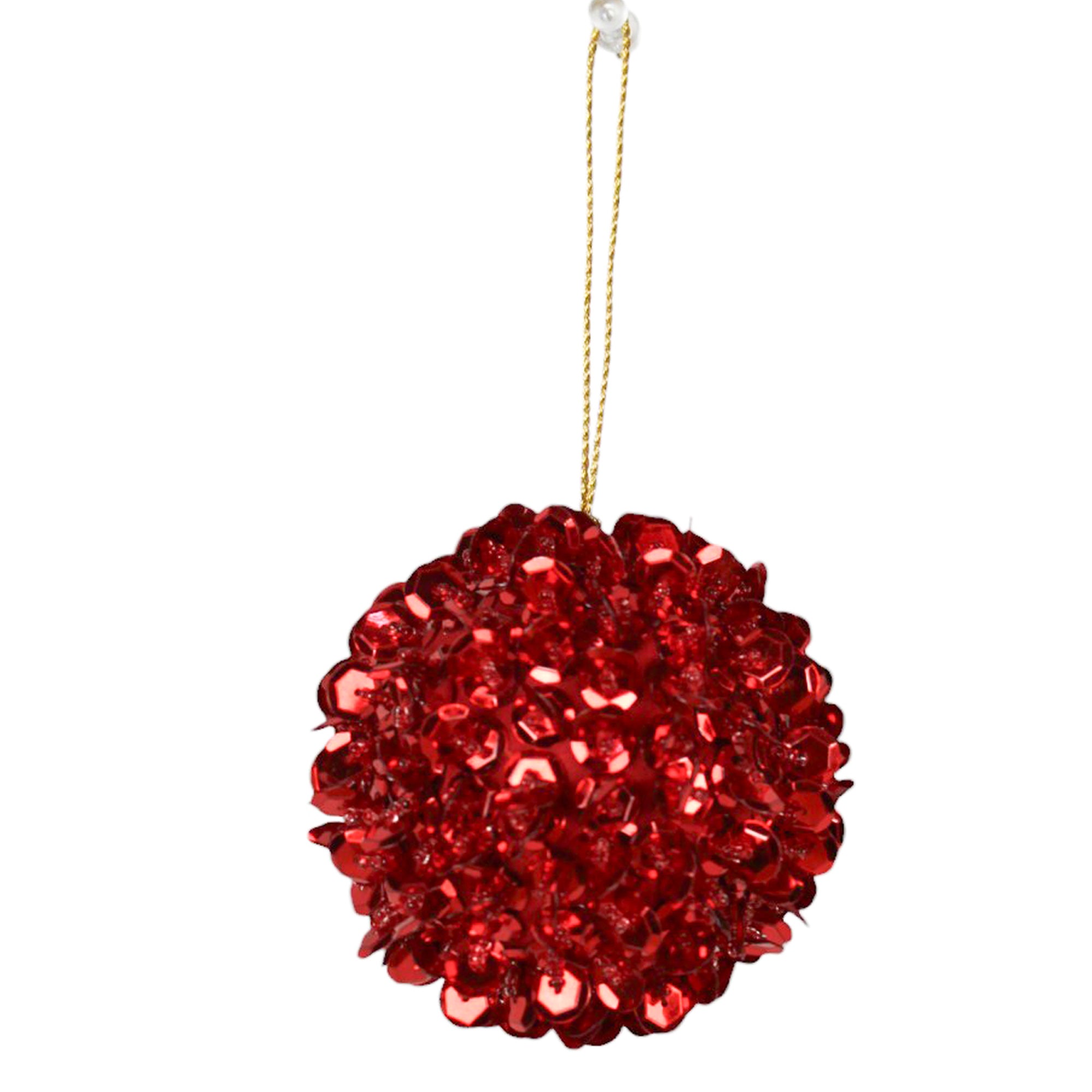 Set of 2 Christmas Tree Hanging Sequin Balls