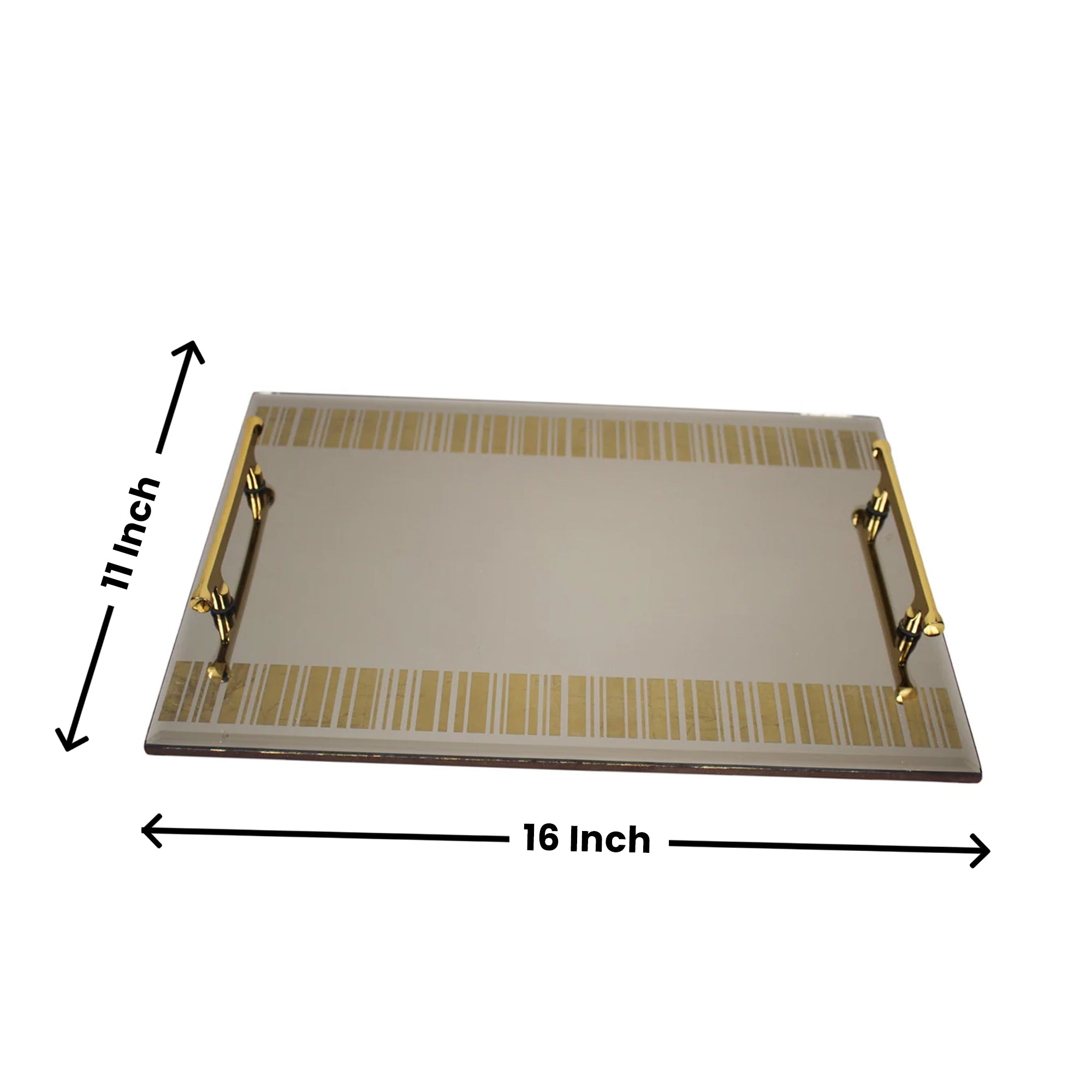 Luxury Designer Brown Glass Set of Two Tray