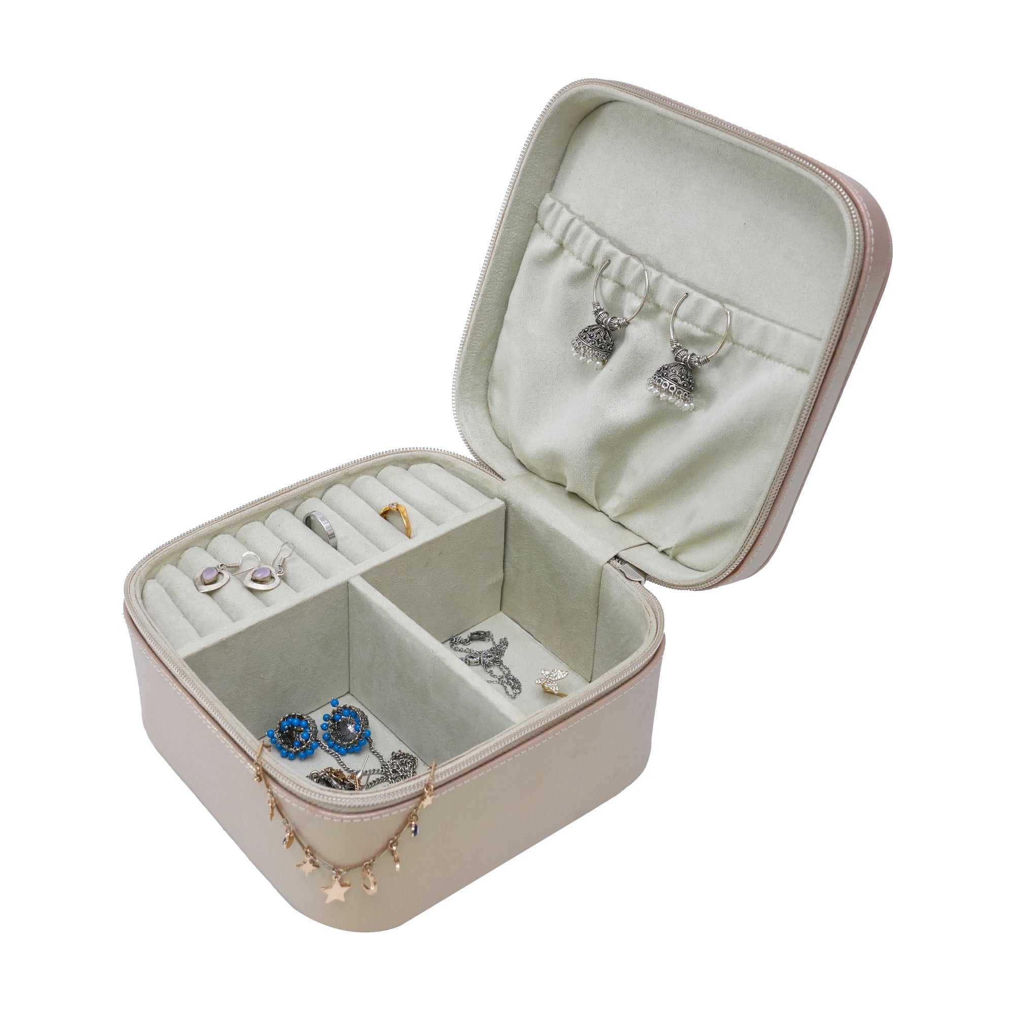  Heart Design Beige Jewellery Box for Valentine Day 