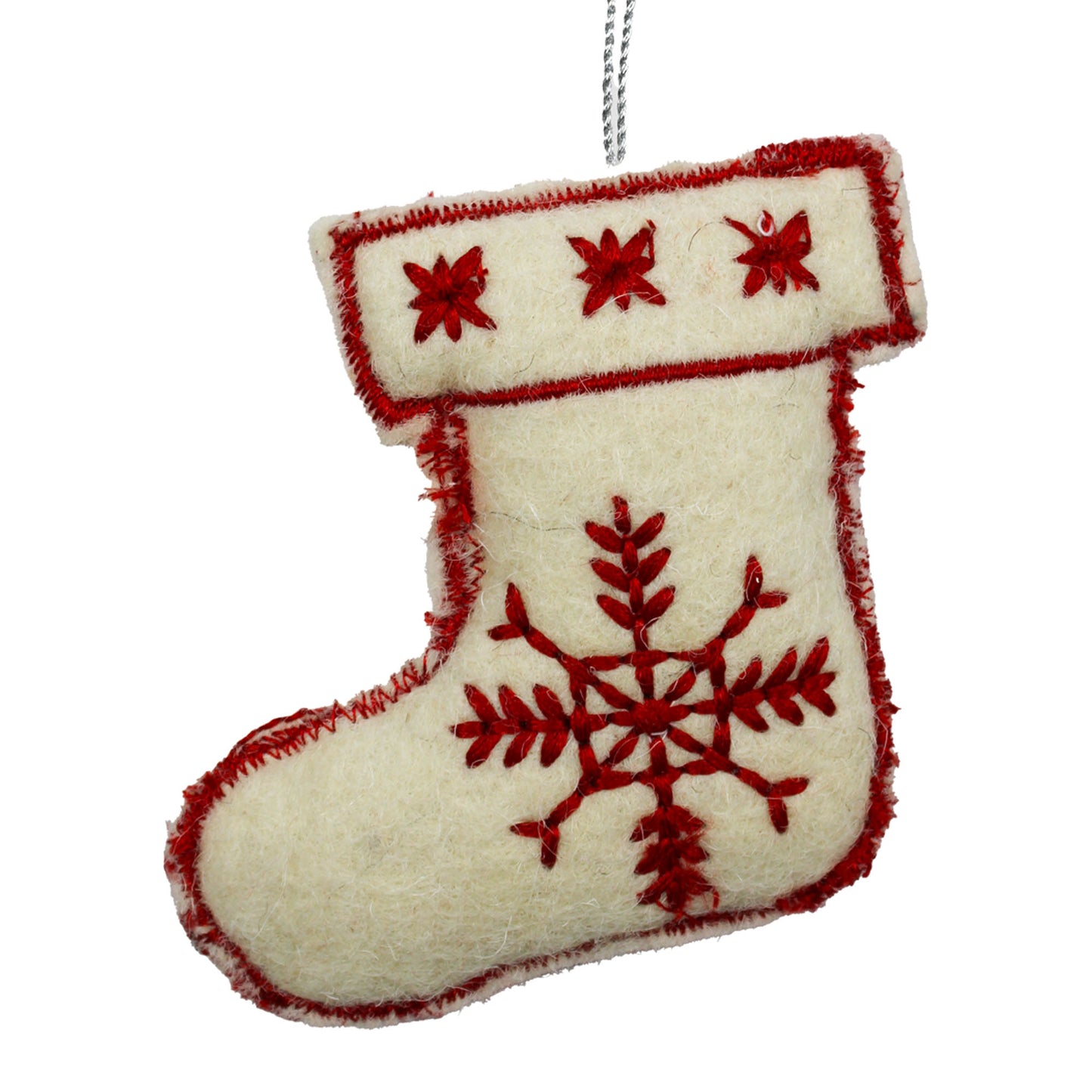 Set of 3 Embroidered Christmas Tree Hanging Ornament