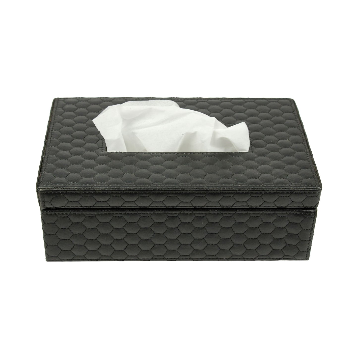 Brown Leatherette Tissue Box