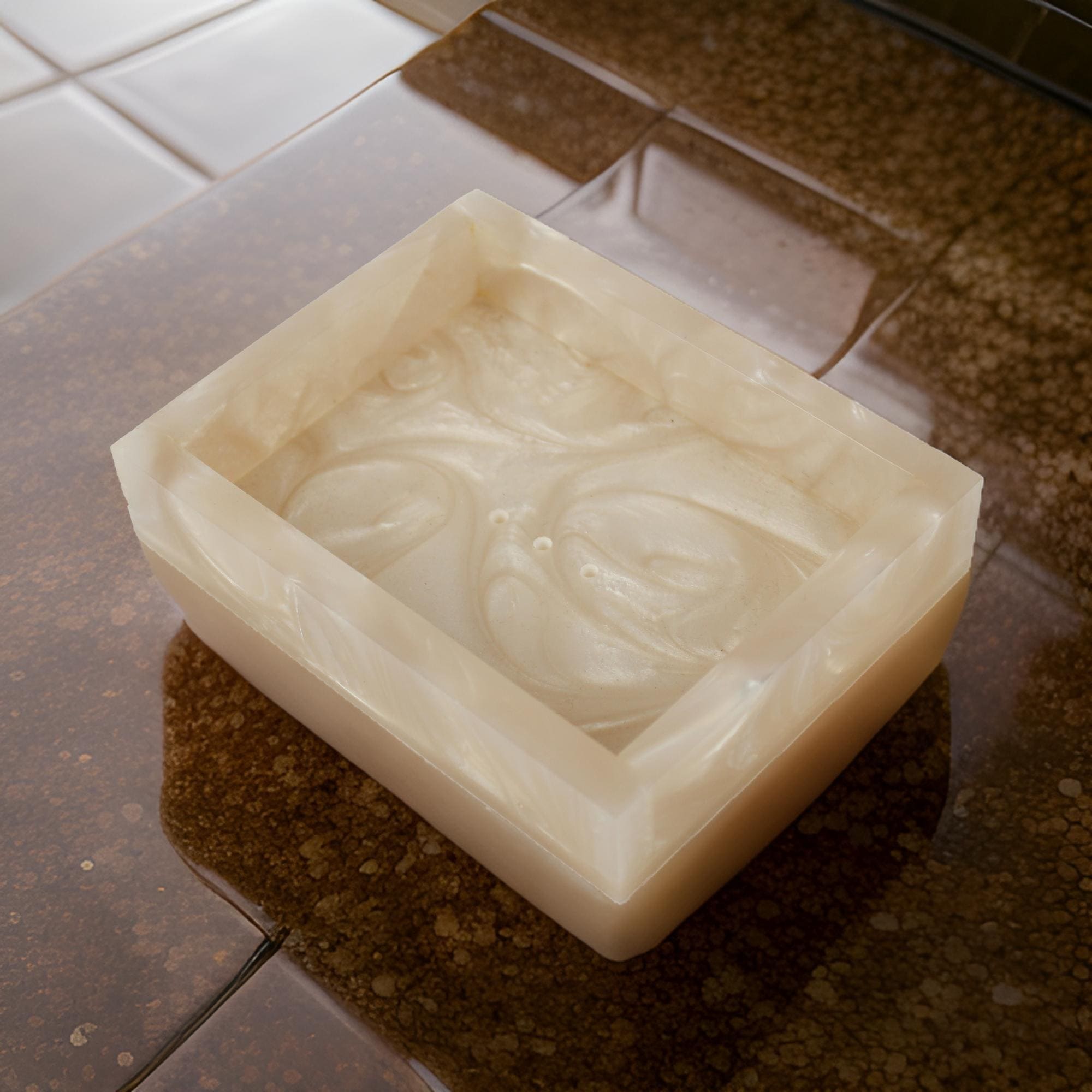Beige Resin Soap Dish
