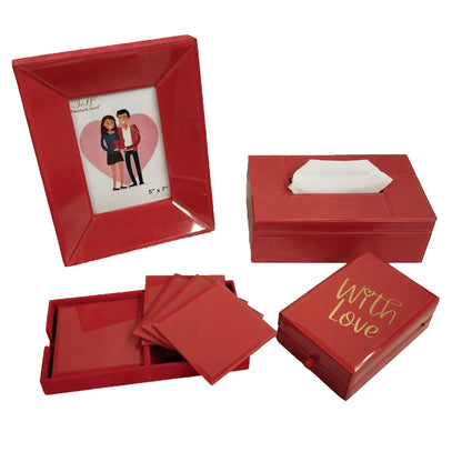 Red colored mirror photo frame for valentine day -TH-4494