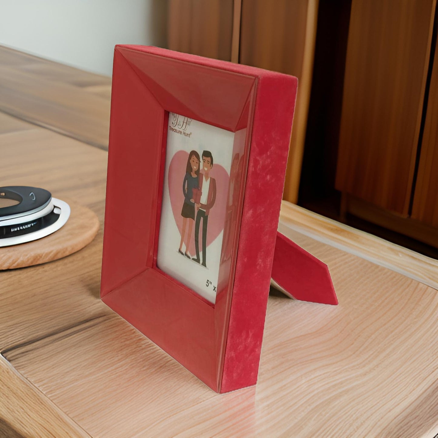 Red colored mirror photo frame for valentine day -TH-4494