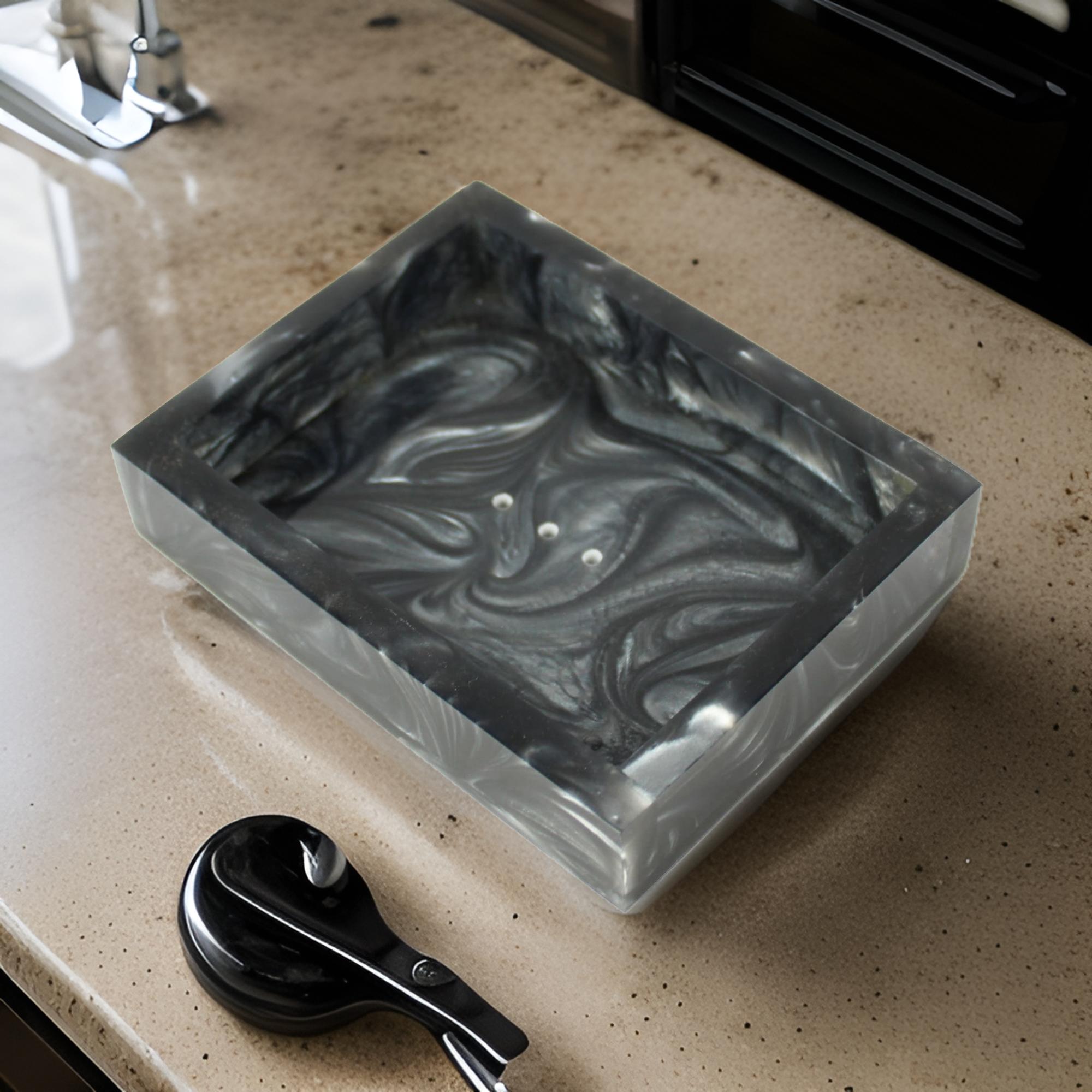 Black Resin Soap Dish