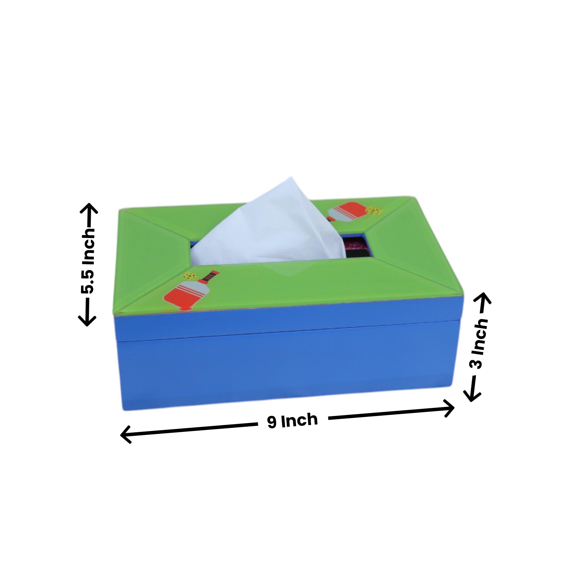 Pickle Ball Design Tissue Box